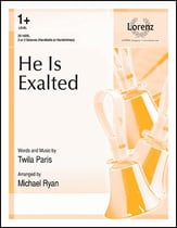 He Is Exalted Handbell sheet music cover